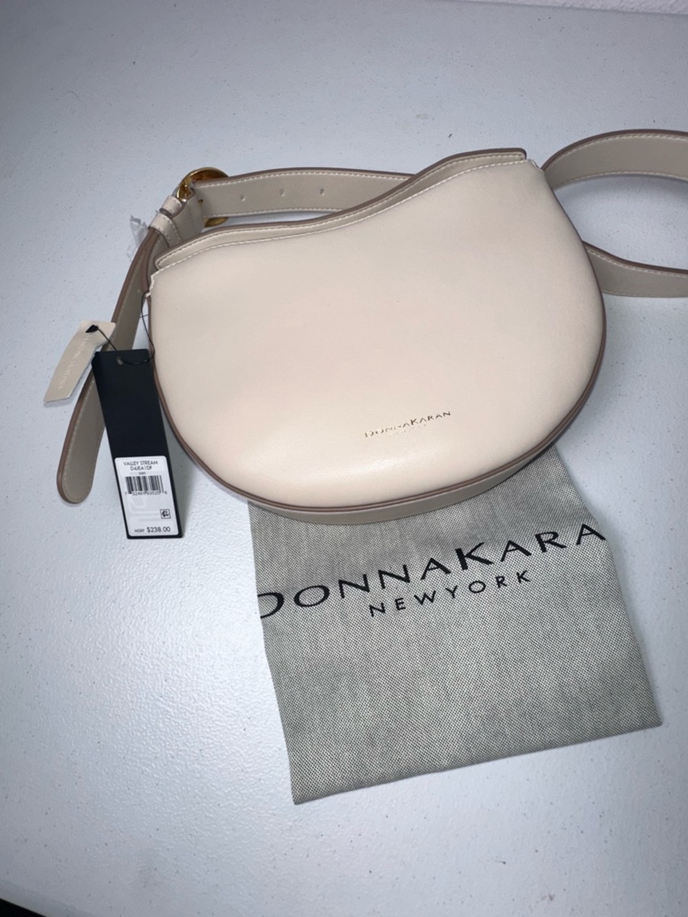 Donna Karan Valley Stream
Buckle Accent Shoulder Bag
Gold Hardware Beige